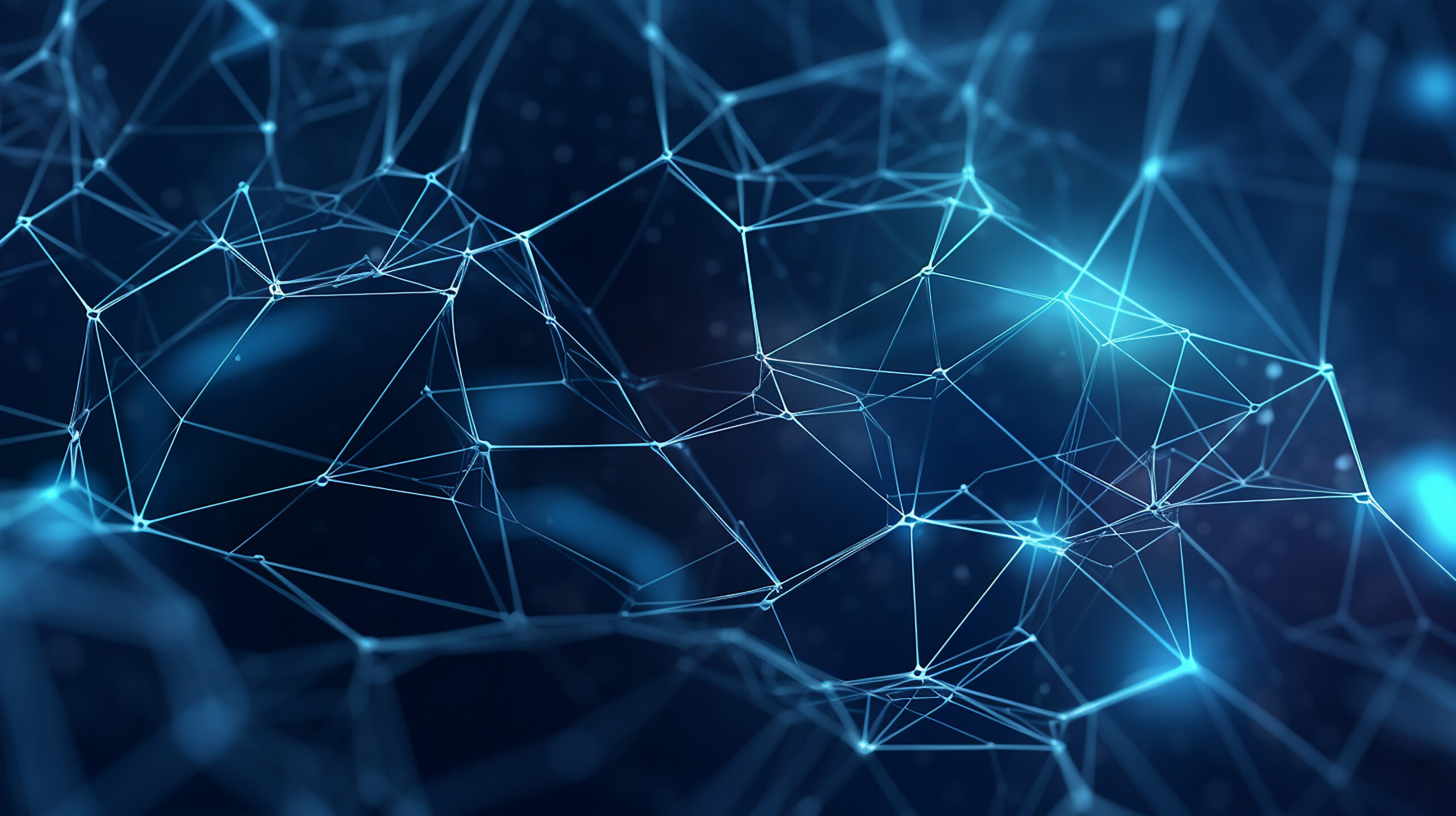 Luminous blue network connection with sparkling dots. Digital blue network connection. Abstract pattern with dots and lines. Futuristic modern background. gradient background.